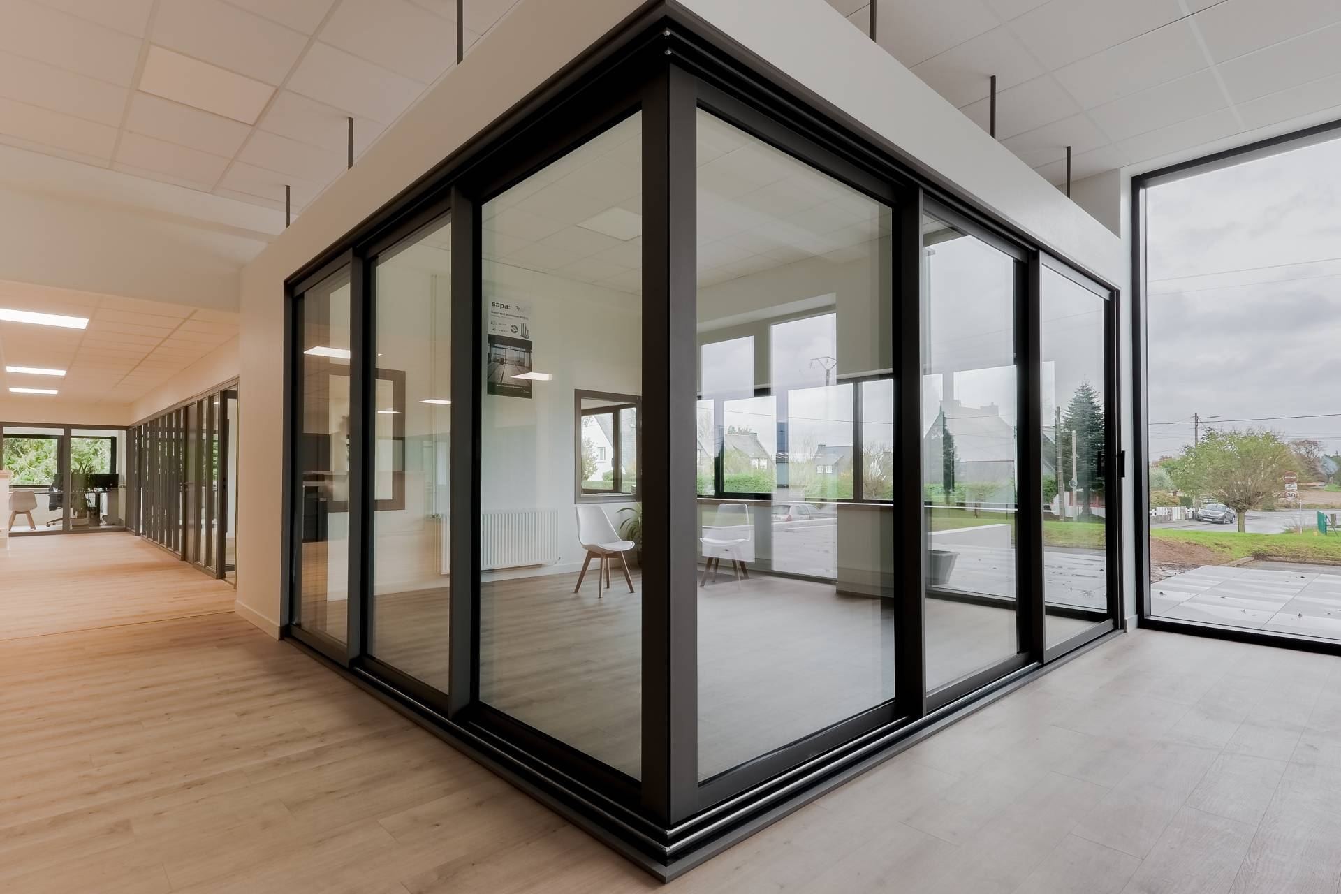 Baie aluminium coulissante showroom TY ALU Morbihan