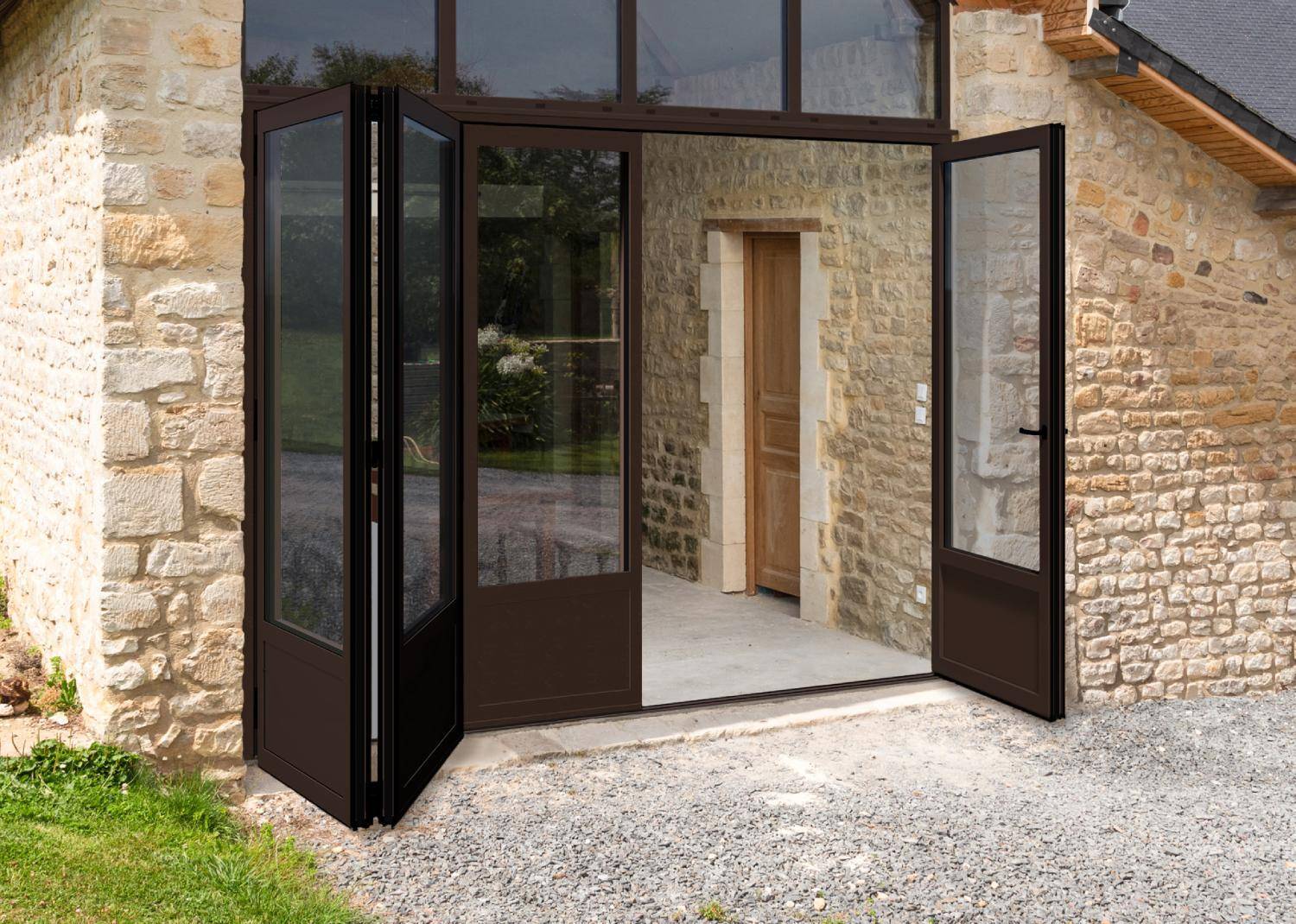 Porte repliable avec seuil PMR Smartline Porte repliable avec seuil PMR Smartline